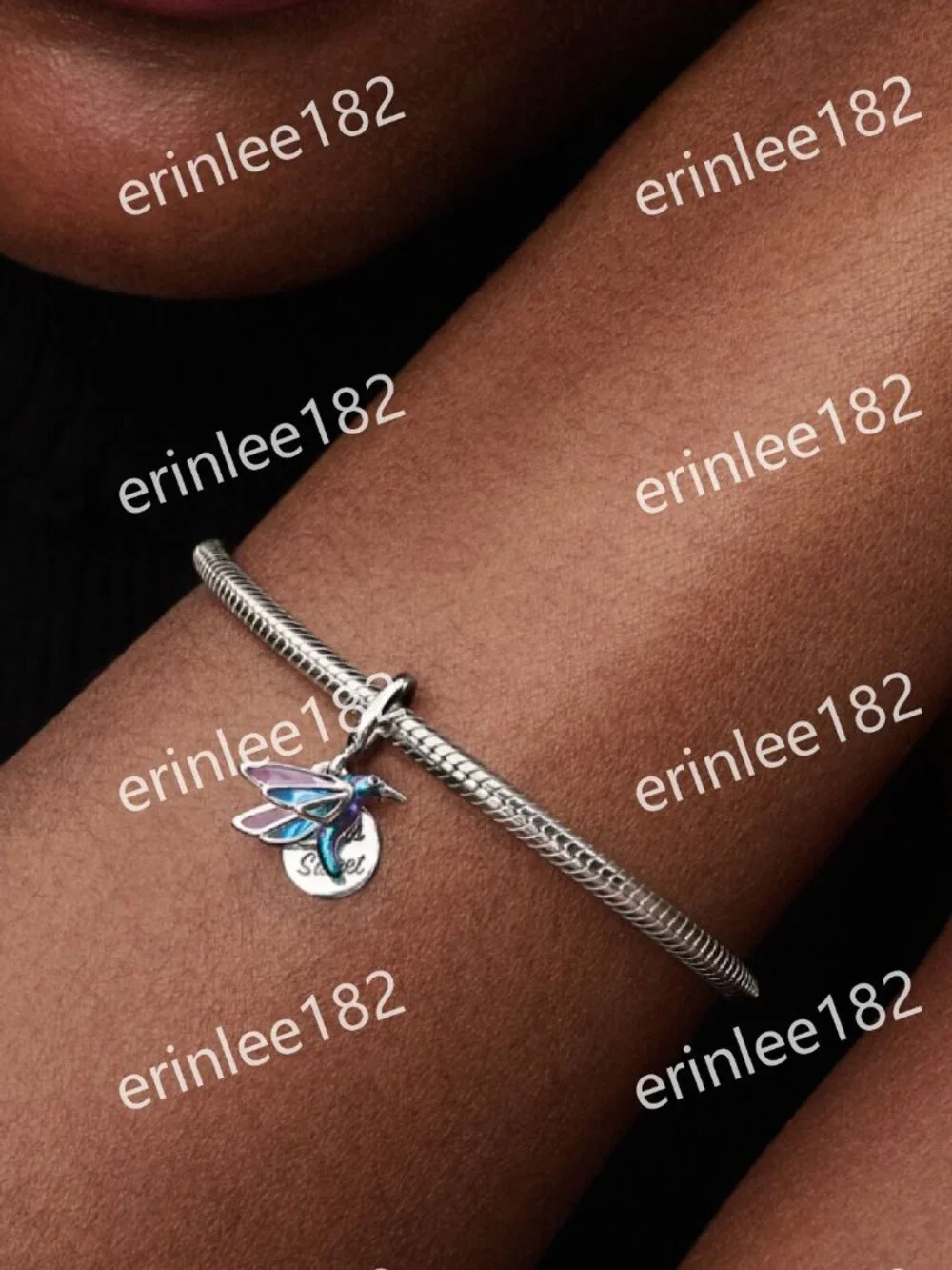 Pandora Hummingbird Double Dangle Charm